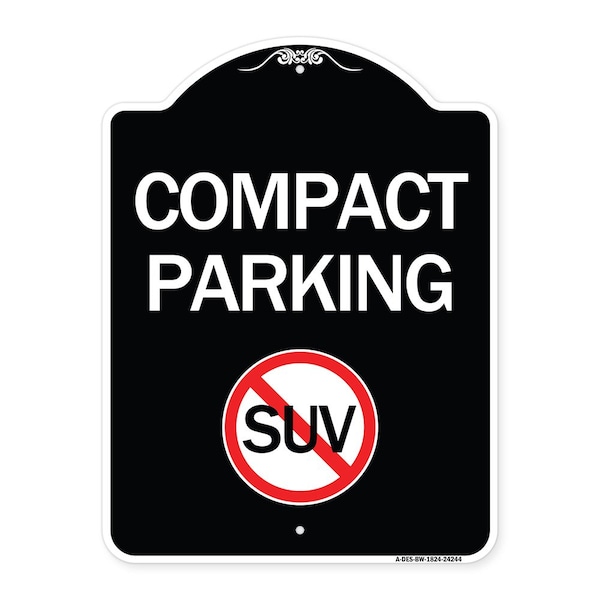 Signmission Compact Parking With No SUV Symbol Heavy-Gauge Aluminum Architectural Sign, 24" x 18", BW-1824-24244 A-DES-BW-1824-24244 - main